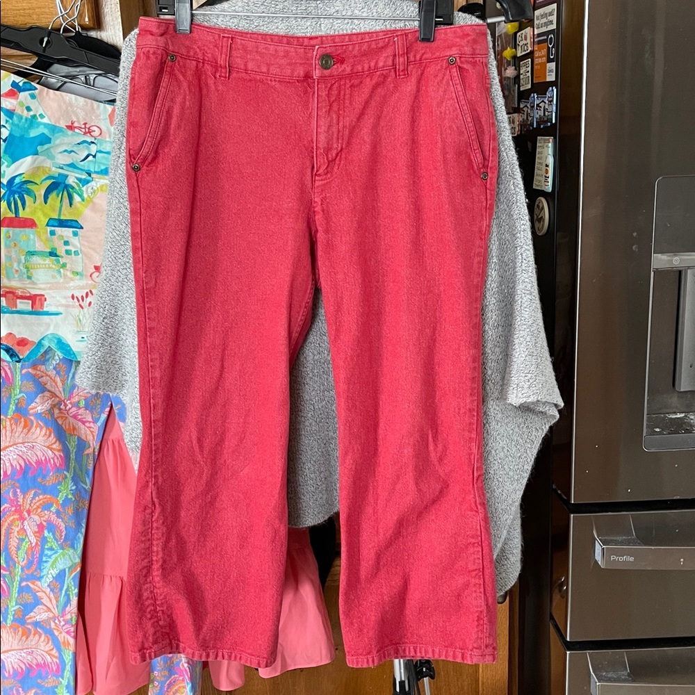 Liz Claiborne Capri Petite 12 Red Denim